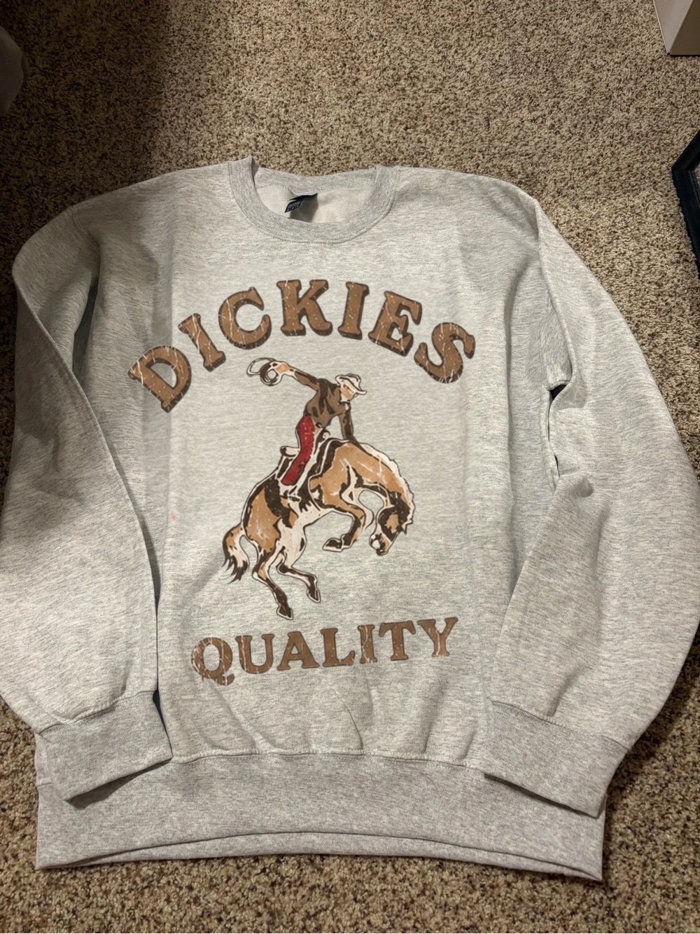 Gildan Gray Crewneck Sweatshirt with Rodeo Graphic